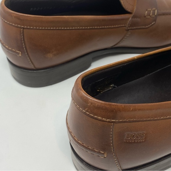 HUGO BOSS Penny Loafers Men\'s Brown Leather Dress Highline Slip On main image 3